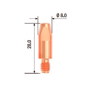 FUBAG Контактный наконечник M6х28 мм ECU D=0.9 мм (25 шт.) в Чебоксарах фото