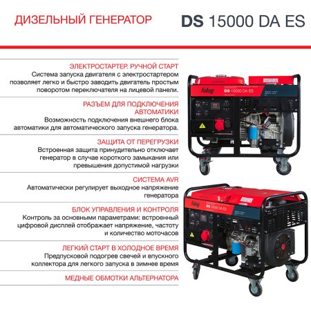 FUBAG Дизельный генератор (трехфазный) с электростартером и коннектором автоматики DS 15000 DA ES в Чебоксарах фото
