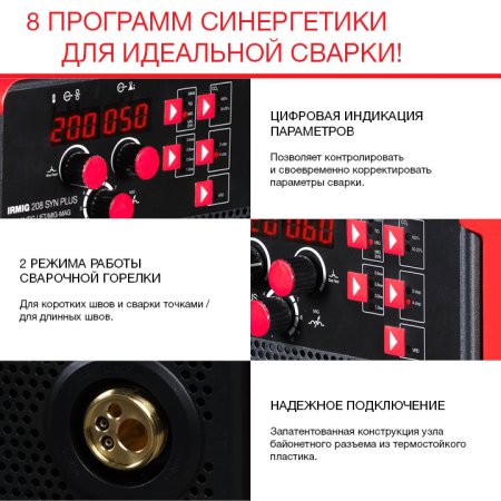 FUBAG Сварочный полуавтомат IRMIG 208 SYN PLUS c горелкой FB 250 3m в Чебоксарах фото