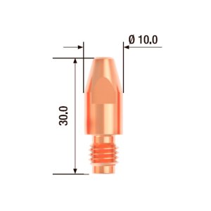 FUBAG Контактный наконечник M8х30 мм ECU D=1.4 мм (10 шт.) в Чебоксарах фото