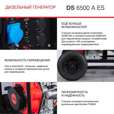 FUBAG Дизельный генератор с электростартером и коннектором автоматики DS 6500 A ES в Чебоксарах фото