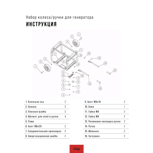 Комплект колес и ручек для генераторов FUBAG в Чебоксарах фото