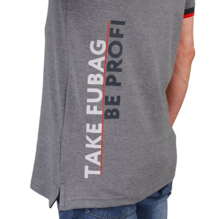 Серая рубашка-поло Fubag с красными пуговицами  размер XL в Чебоксарах фото