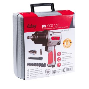 FUBAG Пневмогайковерт ударный IW900 1/2 дюйма + набор головок в кейсе в Чебоксарах фото