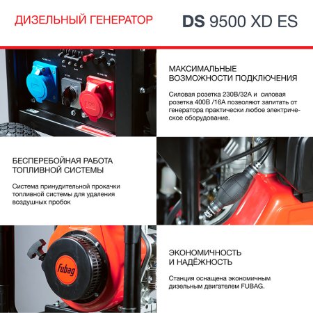 FUBAG Дизельный генератор (одно- и трехфазный) с электростартером DS 9500 XD ES в Чебоксарах фото