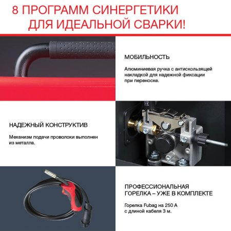 FUBAG Сварочный полуавтомат IRMIG 188 SYN PLUS c горелкой FB 250 3 м в Чебоксарах фото