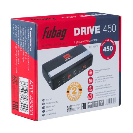 Пусковое устройство FUBAG DRIVE 450 с разъемом type-C на входе в Чебоксарах фото